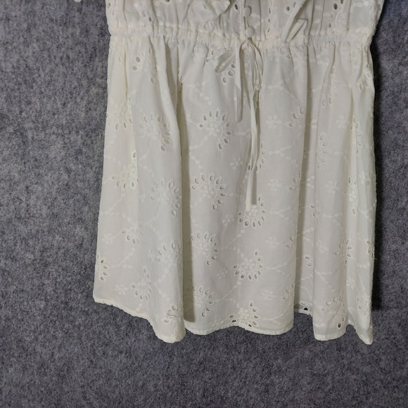 Miou Muse Dress M Florence Embroidered Eyelet Ruffle Button coastal Beach Boho - Picture 5 of 13